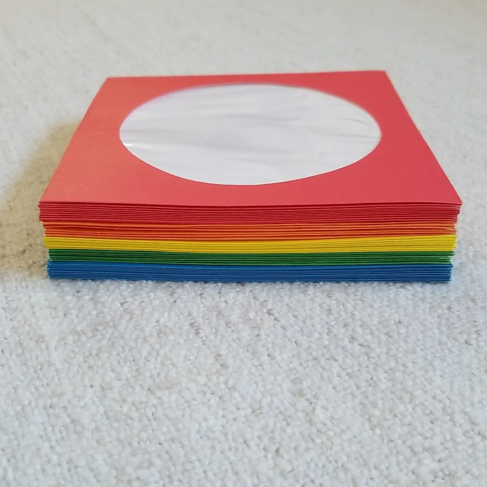 Source Unknown Colorful Circle CD sleeves- Red, Orange, Yellow, Green, Blue